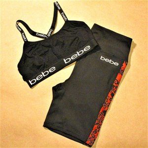 Bebe Sports Set | Bra & Bike Shorts / Tights | Large (L)